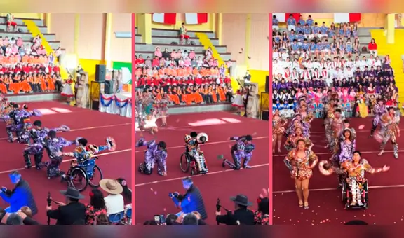 Joven en silla de ruedas deslumbra al público chileno al bailar caporal en festival escolar