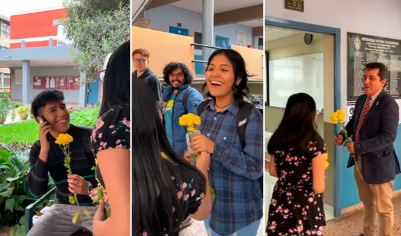 Estudiantes de la UNI fueron sorprendidos con flores amarillas y redes estallan: “Son pintadas”