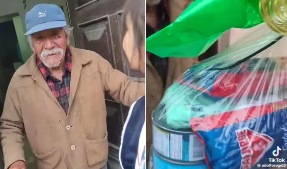 Padre regala alimento de Qali Warma a abuelito sin recursos en Lima: "Lo doy a alguien que sí lo necesita"
