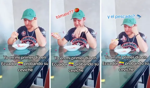 Peruano prueba ceviche en su primer día en Ecuador y su reacción se vuelve viral: “¿Tomate?”