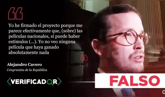 Es falso que ninguna película peruana financiada por el Estado haya ganado “nada”, como dijo Alejandro Cavero
