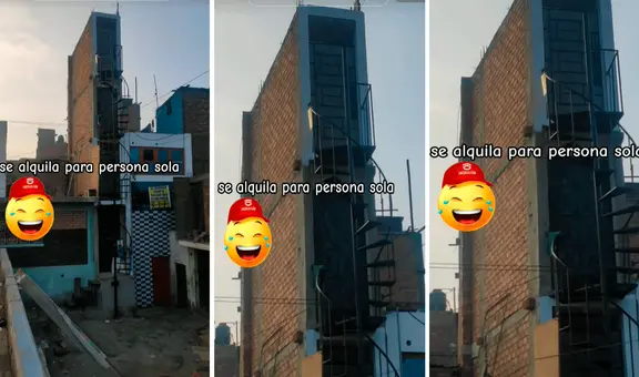 Peruano construye peculiar casa de 4 pisos en Lima y causa sorpresa: “Dormirán parados”