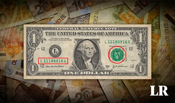 Este es el billete de 1 dólar, con sello de color azul, que puedes vender por S/18.000