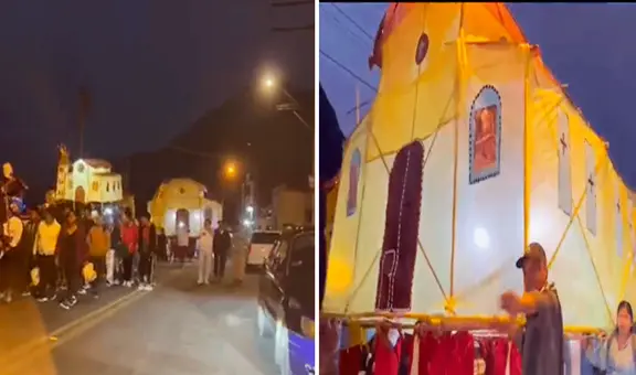 Escolares de Cañete fabrican impresionante antorcha con forma de iglesia: “Llevaron todo el Vaticano”