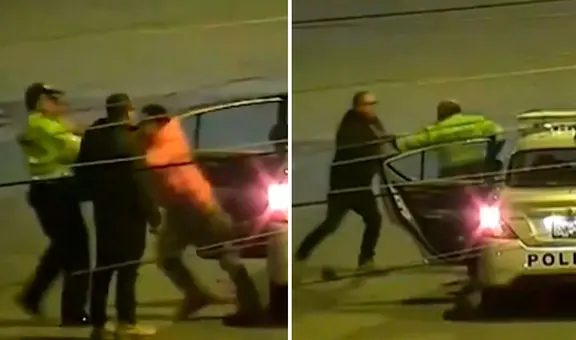 Villa El Salvador: sujetos golpean y persiguen a policías durante intervención