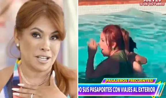 Andrés Roca Rey sorprendió a Magaly al lanzarla a una piscina con ropa en lujoso viaje