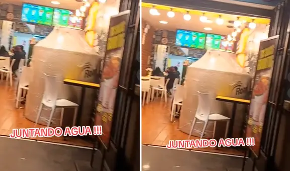 Captan enorme tanque dentro de restaurante y usuarios reaccionan: “Preparándose para el corte de agua”