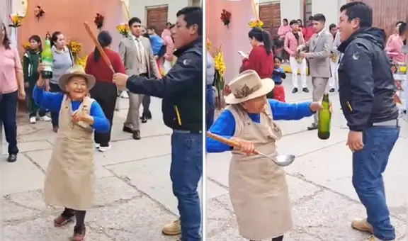 Adulta mayor cautiva en las redes sociales bailando huaino: ¡Linda muñequita!