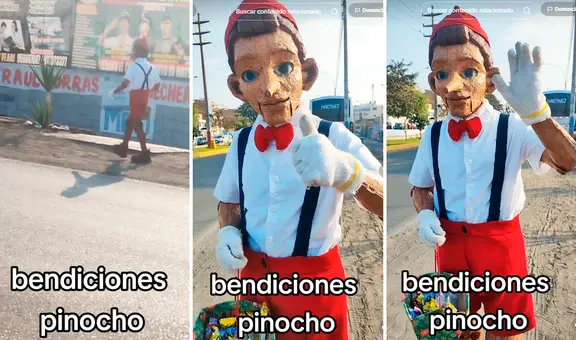 'Pinocho' se vuelve vendedor de dulces en buses de Carabayllo y usuarios bromean: “Se le escapó a Gepetto”