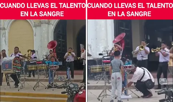 Niño lidera banda musical en fiesta patronal de Lambayeque y causa furor: "Talento en la sangre"