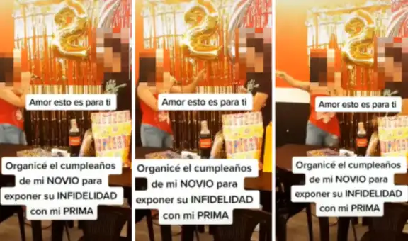 Joven descubre que su novio le es infiel con su prima y lo expone en su cumpleaños: “Amor, esto es para ti”