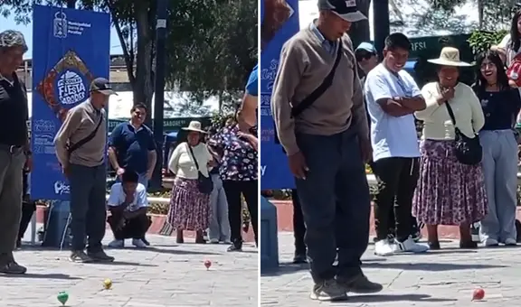 Adulto de 95 años se lució tras ganar concurso de trompos en Tacna: “Qué maravilloso”