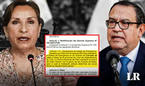 Gobierno oficializó estado de emergencia en el Cercado de Lima y Lince por 60 días