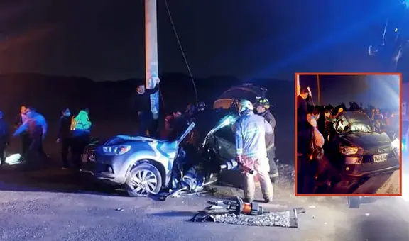 Dos jóvenes mueren a bordo de auto que dio vueltas de campana en la carretera Huanchaco-Trujillo