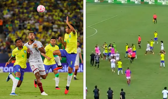 Histórico empate de Venezuela contra Brasil terminó en altercado