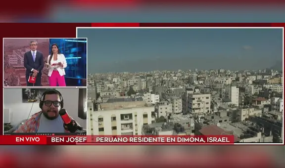 Peruano en Israel se refugia en plena entrevista en vivo tras alerta de bombardeo