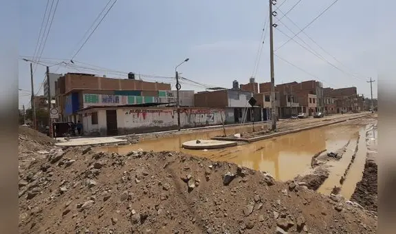 Obra de la Municipalidad de Chiclayo se suspendió dos veces y sigue con serios retrasos