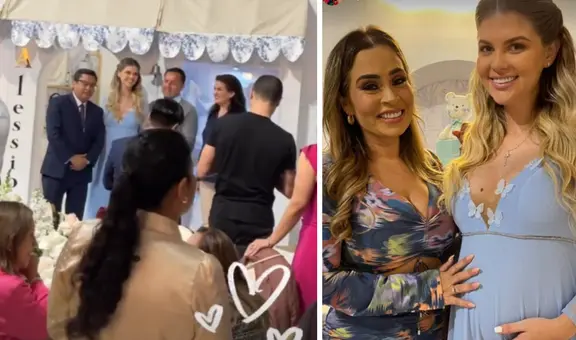 Brunella Horna y Richard Acuña celebran el baby shower y revelan el nombre de su hijo