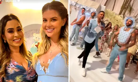 Brunella Horna es sorprendida por Edson Dávila al invitar strippers a su baby shower
