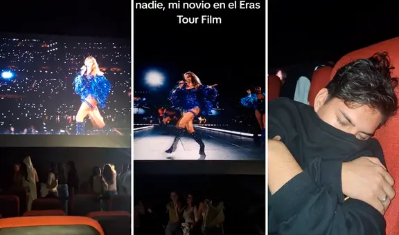 Joven va con su novio al cine para ver película de Taylor Swift, pero él se queda dormido