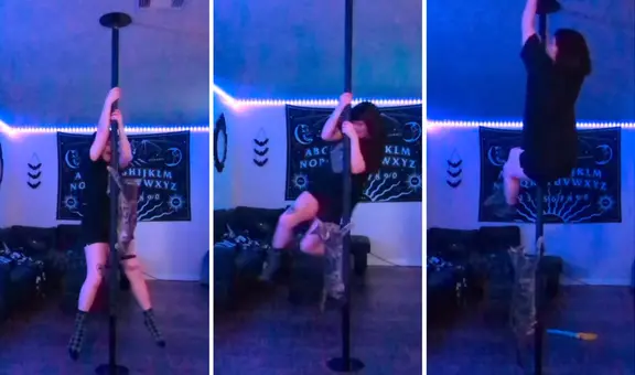 Gatito practica pole dance junto con su dueña y sorprende en las redes: “Buena sincronización”