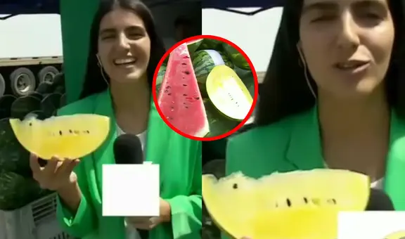 Periodista chilena se asombra al ver por primera vez sandía amarilla de Perú: “Muy novedoso”