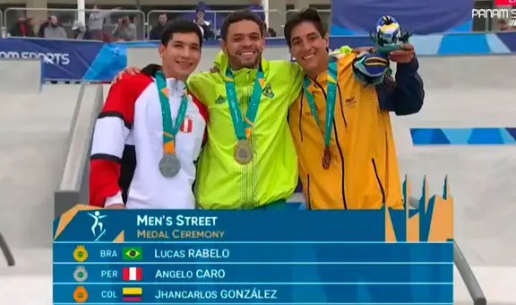 ¡Angelo Caro ganó la medalla de plata en skate y le da su cuarta presea a Perú en Santiago 2023!