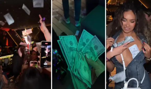 Esposa de Zambrano tuvo lujosa fiesta: famosos se grabaron con ‘dólares’ en el cuerpo y tirándolos