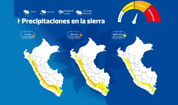 Senamhi pronostica lluvias en algunas zonas del país con descargas eléctricas: ¿en qué regiones?