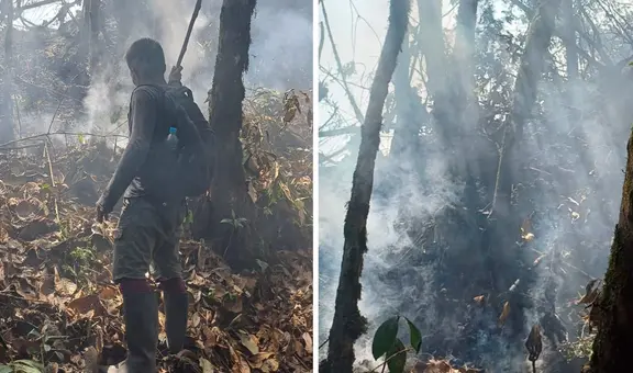 Piden apoyo aéreo para controlar incendio forestal que tiene 4 días activo en San Martín
