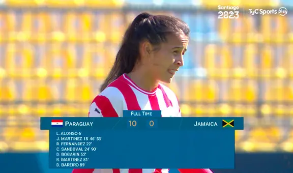 Paraguay goleó 10-0 a Jamaica por el fútbol femenino de los Juegos Panamericanos 2023