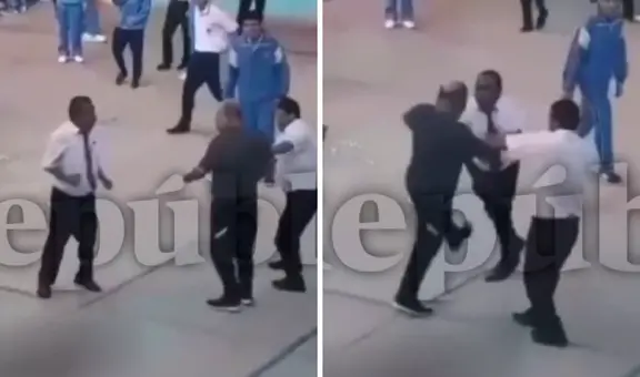 Profesores del colegio Pedro Labarthe en Chiclayo se agarraron a golpes frente a sus alumnos