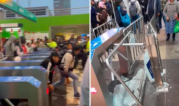 Metro de Lima: usuarios destruyen mobiliario de estación Bayóvar por incidente en sistema de ingreso