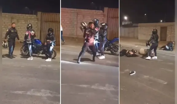 Policía trató de detener a motociclista en pique ilegal en Trujillo y ocasionó aparatoso accidente