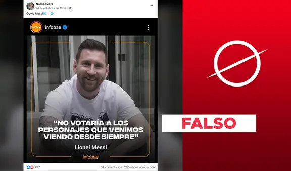 Lionel Messi no dijo que "no votaría a los personajes que venimos viendo desde siempre"