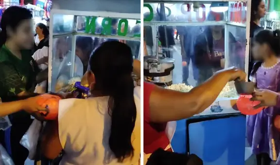 Vendedora de PERÚ llenó con canchita las calabazas de los niños por Halloween: “Y las tiendas ni medio caramelo”