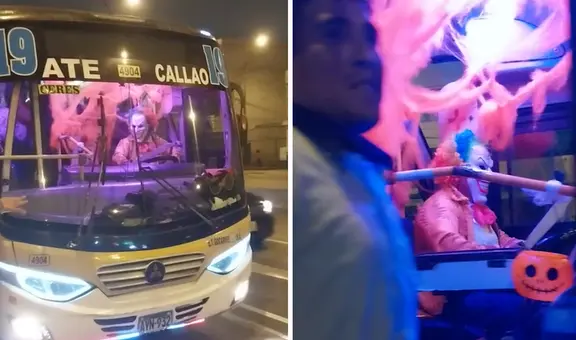 Chofer impacta con decoración de bus y disfraz del Guasón por las calles de Lima: “No sé si subir”