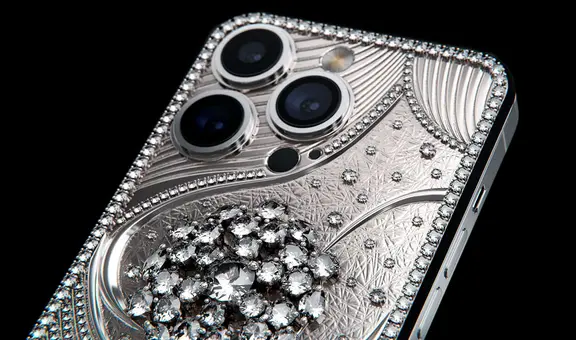 Lanzan iPhone 15 Pro Max de oro blanco y diamantes que vale casi medio millón de dólares