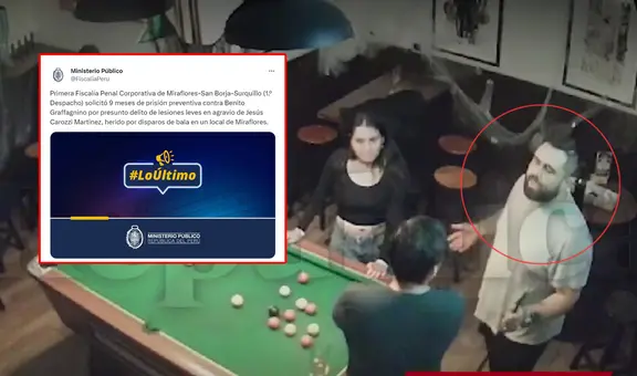 Fiscalía pide 9 meses de prisión preventiva para sujeto que disparó a hombre en bar de Miraflores