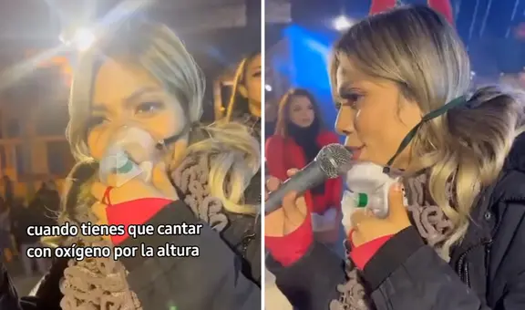 Cantante de Alma Bella sorprende al cantar con oxígeno por la altura en Arequipa: "Me falta el aire"