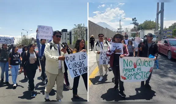 ¡Quieren estudiar! Alumnos de la UNSA marchan para exigir cese de huelga de docentes
