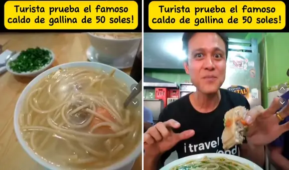 Extranjero prueba caldo de gallina a S/50 en Cusco, pero usuarios cuestionan el precio: "Muy caro"