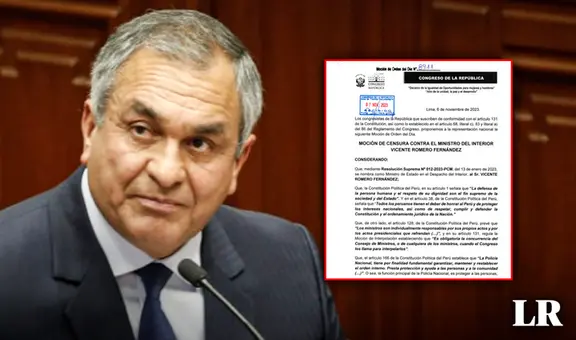 Congreso: presentan moción de censura contra Vicente Romero por "incapacidad" en su gestión