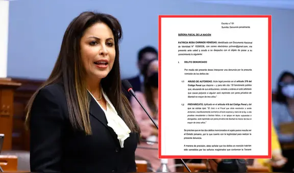 Patricia Chirinos presenta denuncia ante Fiscalía contra la Tercera Sala Constitucional por caso JNJ