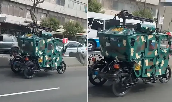 Peruano maneja singular mototaxi en el centro de Lima y usuarios reaccionan: “Tiembla, Chile”