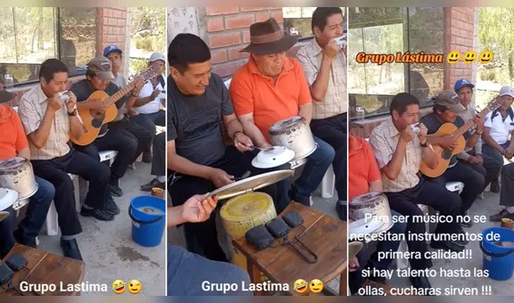 Amigos usan ollas como batería para tocar 'Cariñito' y resultado es viral: "'Crack' el de la bolsita"