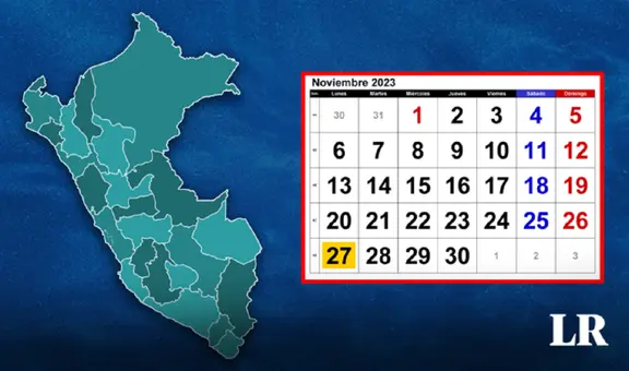 ¿Cuál es la única región que tendrá feriado este 27 de noviembre y por qué?