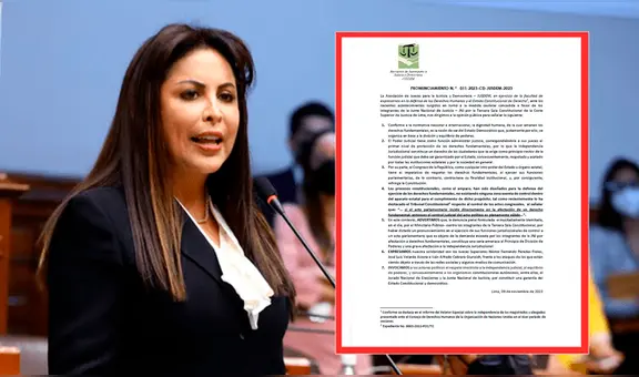 Asociación de Jueces tras denuncia por paralizar remoción de la JNJ: “Constituye una seria amenaza”