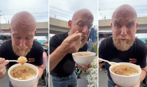 Extranjero en Perú prueba tocosh en Gamarra y tiene peculiar reacción: “Es raro, pero saludable”