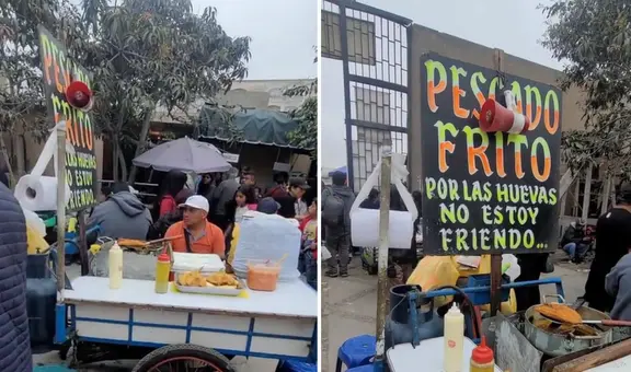 Vendedor peruano asombra con peculiar letrero para ofrecer pescado frito: “Estrategia de Marketing”